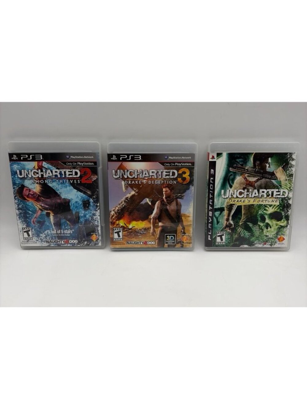 Uncharted 2 + 3 + Fortune Bundle (Sony PlayStation 3 PS3) CIB Tested Working